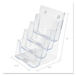 Deflecto 4-Compartment DocuHolder, Booklet Size, 6.88w X 6.25d X 10h, Clear -office furniture sale a688e5924483cf3b23b6b6695d8046da87