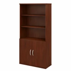 Bush Business Furniture Studio C 5 Shelf Bookcase With Doors In Hansen Cherry