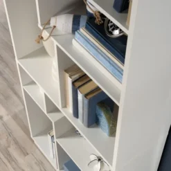 Sauder Vista Key 72"H 9-Shelf Bookcase, Pearl Oak/Blaze Acacia -office furniture sale a7055fedf693a357343bc80c656f7eac9d