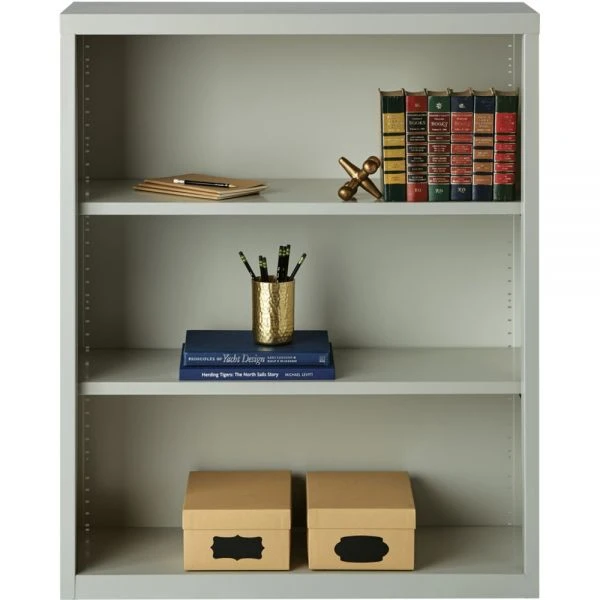 Lorell Fortress Series 3-Shelf Steel Bookcase 3 Lorell Fortress Series 3-Shelf Steel Bookcase - Image 3