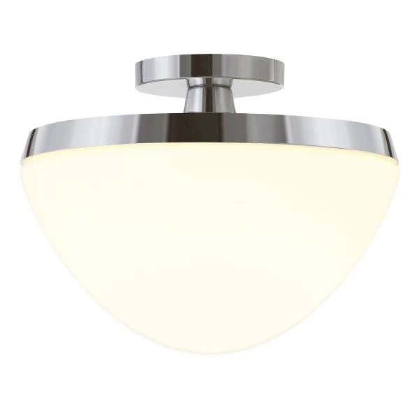 Durant 12.62" Wide Semi Flush Mount With Glass Shade In Polished Nickel/White Milk 3 Durant 12.62" Wide Semi Flush Mount With Glass Shade In Polished Nickel/White Milk - Image 3