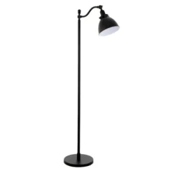 Beverly 65" Tall Floor Lamp With Metal Shade In Blackened Bronze/Blackened Bronze