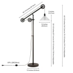 Descartes Pulley System Floor Lamp With Ribbed Glass Shade In Blackened Bronze/Clear 13 Descartes Pulley System Floor Lamp With Ribbed Glass Shade In Blackened Bronze/Clear -office furniture sale a813d8b001eca2ffa01b566eeb1ee84b91