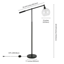 Dardan 60.62" Tall Floor Lamp With Glass Shade In Blackened Bronze/Seeded -office furniture sale a8252a5d40f4fb495bf16ebfdfb8d18e64