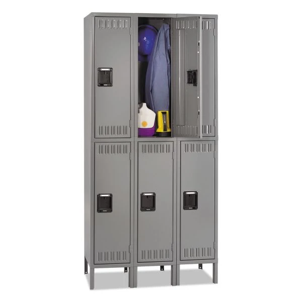 Tennsco Double Tier Locker With Legs, Triple Stack, 36w X 18d X 78h, Medium Gray 1 Tennsco Double Tier Locker With Legs, Triple Stack, 36w X 18d X 78h, Medium Gray