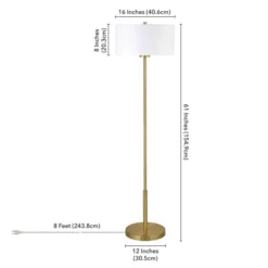 Trina 61" Metal Floor Lamp With Fabric Shade In Brushed Brass -office furniture sale a8316e0adae1135cffa649dc8c3ec0af81