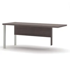 Bestar Pro-Linea Return Table With Metal Legs In Bark Gray