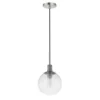 Walker 9" Wide Pendant With Glass Shade In Brushed Nickel /Seeded