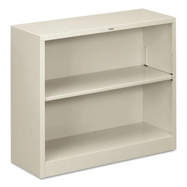HON Metal Bookcase, Two-Shelf, 34.5w X 12.63d X 29h, Light Gray 1 HON Metal Bookcase, Two-Shelf, 34.5w X 12.63d X 29h, Light Gray