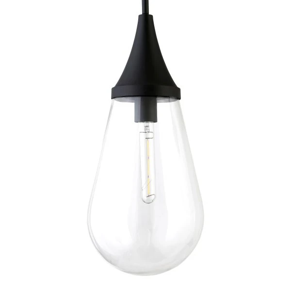 Ambrose 8.63" Wide Pendant With Glass Shade In Blackened Bronze/Clear 3 Ambrose 8.63" Wide Pendant With Glass Shade In Blackened Bronze/Clear - Image 3