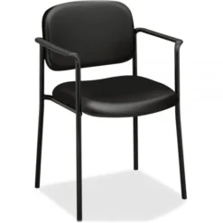 HON VL616 Stacking Guest Chair With Arms, Bonded Leather Upholstery, 23.25" X 21" X 32.75", Black Seat, Black Back, Black Base -office furniture sale a964d91977862049a4d0ab7bd5d8a30d33