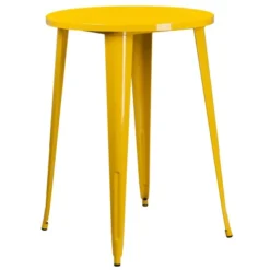 Philip Commercial Grade 30" Round Yellow Metal Indoor-Outdoor Bar Height Table