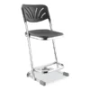 NPS 6600 Series Elephant Z-Stool With Backrest, Supports 500 Lb, 22" Seat Ht, Black Seat/Back, Chrome Frame,Ships In 1-3 Bus Days