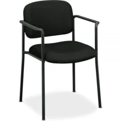 HON VL616 Stacking Guest Chair With Arms, Fabric Upholstery, 23.25" X 21" X 32.75", Black Seat, Black Back, Black Base -office furniture sale a9a3b02e8a4b424bcf2b2578a74dca62c2