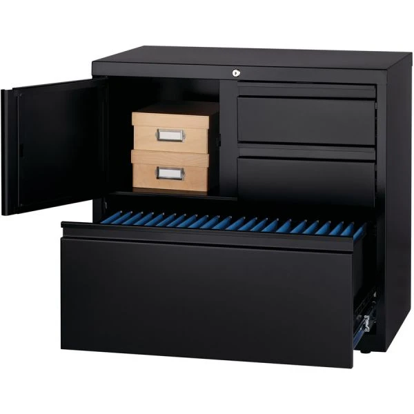Lorell 3 Drawer Lateral File Cabinet, Letter/Legal/A4, 30" Wide, Black 8 Lorell 3 Drawer Lateral File Cabinet, Letter/Legal/A4, 30" Wide, Black - Image 8