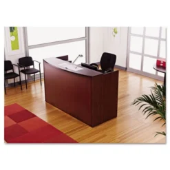 Alera Valencia Series Reception Desk With Transaction Counter, 71" X 35.5" X 29.5" To 42.5", Mahogany -office furniture sale ab0022dc35f9214d1ef3c26e6ef01291a5