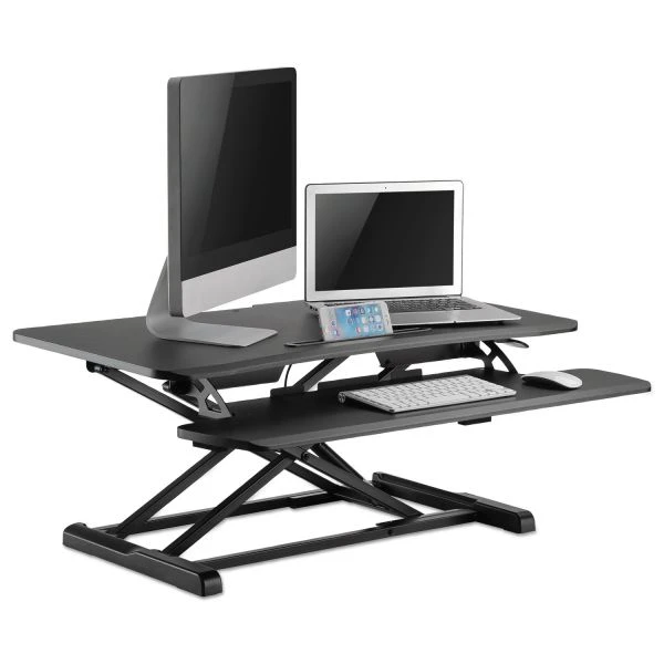 Alera AdaptivErgo Two-Tier Sit-Stand Lifting Workstation, 37.38" X 26.13" X 4.69" To 19.88", Black 5 Alera AdaptivErgo Two-Tier Sit-Stand Lifting Workstation, 37.38" X 26.13" X 4.69" To 19.88", Black - Image 5