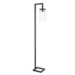 Malva 67.75" Tall Floor Lamp With Glass Shade In Blackened Bronze/Seeded