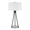Nova 28" Tall Table Lamp With Fabric Shade In Blackened Bronze/White