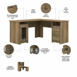 Bush Furniture Cabot L Shaped Desk With Hutch And Small Storage Cabinet With Doors In Reclaimed Pine -office furniture sale abc3f59f84b4c9e9ea1308958c9b41c691