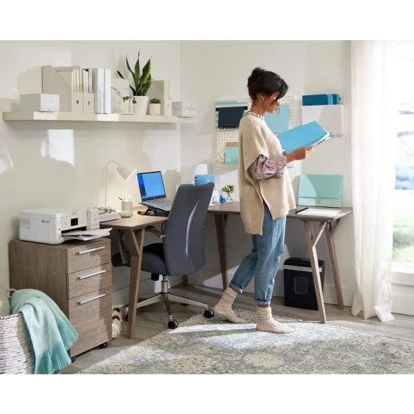 Trezza 62"W L-Shaped Desk, Light Oak 2 Trezza 62"W L-Shaped Desk, Light Oak - Image 2