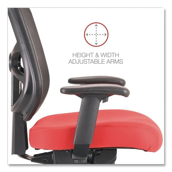Alera Elusion Series Mesh Mid-Back Swivel/Tilt Chair, Supports Up To 275 Lb, 17.9" To 21.8" Seat Height, Red 6 Alera Elusion Series Mesh Mid-Back Swivel/Tilt Chair, Supports Up To 275 Lb, 17.9" To 21.8" Seat Height, Red - Image 6