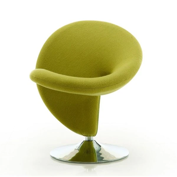 Curl Swivel Accent Chair In Green And Polished Chrome 1 Curl Swivel Accent Chair In Green And Polished Chrome