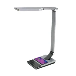 WorkPro LED USB Desk Lamp With Wireless Charger And Timer, 17-1/2"H, Brushed Metal/Gray -office furniture sale ac27122a5d18aee005887accf88d93273e