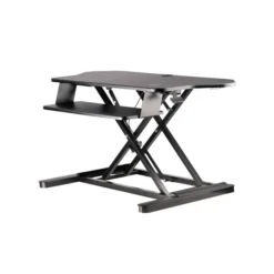 StarTech.com Corner Sit Stand Desk Converter With Keyboard Tray, Large Surface 35"x21" , Height Adjustable Ergonomic Tabletop Standing Desk