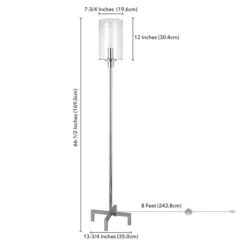 Panos 66.25" Tall Floor Lamp With Glass Shade In Polished Nickel/Clear -office furniture sale ac76b16cb6818ba9c06a1dc4bd07bcccff