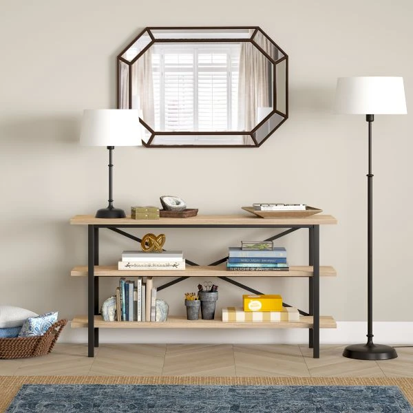 Derek 24.25" Tall Table Lamp With Fabric Shade In Blackened Bronze/White 4 Derek 24.25" Tall Table Lamp With Fabric Shade In Blackened Bronze/White - Image 4