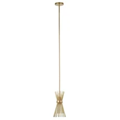 Andromeda 7" Wide Starburst Pendant With Metal Shade In Brass/Brass