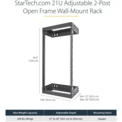 StarTech.com 21U 19" Wall Mount Network Rack - Adjustable Depth 12-20" Open Frame For Server Room /AV/Data/Computer Equipment W/Cage Nuts 13 StarTech.com 21U 19" Wall Mount Network Rack - Adjustable Depth 12-20" Open Frame For Server Room /AV/Data/Computer Equipment W/Cage Nuts -office furniture sale adf7895f69aa53f063125ee03b4acf71dc