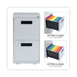 Alera File Pedestal, Left Or Right, 2 Legal/Letter-Size File Drawers, Light Gray, 14.96" X 19.29" X 27.75" -office furniture sale ae49b67dfac3f8a0b78b77e5c9545bc3a5