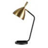Yossi 23.62" Tall Table Lamp With Metal Shade In Blackened Bronze/Blackened Bronze