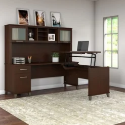 Bush Furniture Somerset 72W 3 Position Sit To Stand L Shaped Desk With Hutch In Mocha Cherry -office furniture sale ae6db727e36a6ab160f4cd9a72a07a66bc