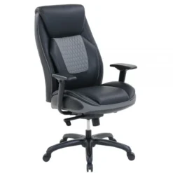 Shaquille O'Neal Nereus Ergonomic Bonded Leather High-Back Executive Chair, Black