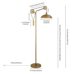 Neo Spoke Wheel Pulley System Floor Lamp With Metal Shade In Brass/Brass 7 Neo Spoke Wheel Pulley System Floor Lamp With Metal Shade In Brass/Brass -office furniture sale aef2997772b4a51719f1b7804b80135a34