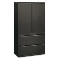 HON Brigade 800 Series Lateral File Cabinet, Letter/Legal/A4, 36" Wide, Charcoal