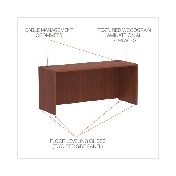 Alera Valencia Series Credenza Shells, 65w X 23.6d X 29.5h, Medium Cherry 4 Alera Valencia Series Credenza Shells, 65w X 23.6d X 29.5h, Medium Cherry - Image 4