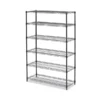 Alera NSF Certified 6-Shelf Wire Shelving Kit, 48w X 18d X 72h, Black Anthracite