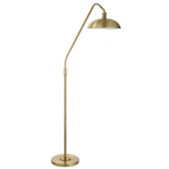 Krouse 66.25" Tall Floor Lamp With Metal Shade In Brushed Brass