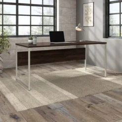 Bush Business Furniture Hybrid 72W X 30D Computer Table Desk With Metal Legs In Black Walnut -office furniture sale b006a238dc4853a861871592c564bbb7e6