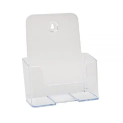 Single Compartment Booklet Size Literature Holder, 7-3/4"H X 6-1/2"W X 3-3/4"D, Clear