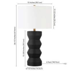 Carlin 28" Tall Ceramic Table Lamp With Fabric Shade In Matte Black/White 8 Carlin 28" Tall Ceramic Table Lamp With Fabric Shade In Matte Black/White -office furniture sale b0134f12b287381c0cd4a73819db8d63eb