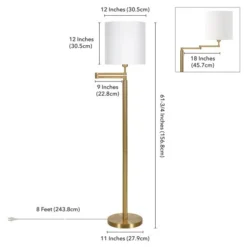 Moby Swing Arm Floor Lamp With Fabric Drum Shade In Brass/White 13 Moby Swing Arm Floor Lamp With Fabric Drum Shade In Brass/White -office furniture sale b015de88d4a65a3cd7fee4e19f3df8cacf