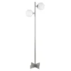 Twee 2-Light Floor Lamp With Glass Shade In Nickel/White Milk