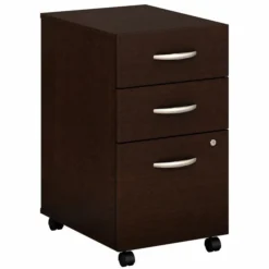 Bush Business Furniture Series C 3 Drawer Mobile File Cabinet In Mocha Cherry