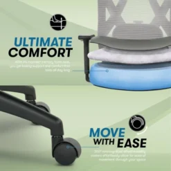 Serta SitTrue Ridgefield Ergonomic Mesh/Vegan Leather High-Back Task Chair, Gray/Black -office furniture sale b0905dcf8ccf9a3ea75823d487a71afa91