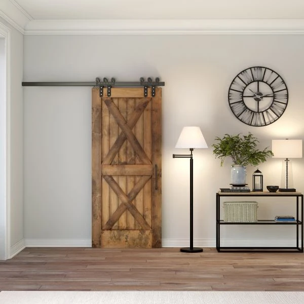 Moby Swing Arm Floor Lamp With Fabric Empire Shade In Blackened Bronze/White 2 Moby Swing Arm Floor Lamp With Fabric Empire Shade In Blackened Bronze/White - Image 2